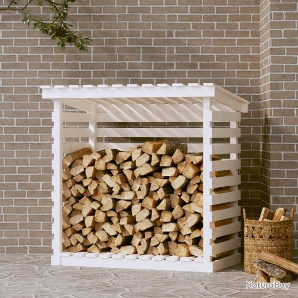 Support pour bois de chauffage Blanc 108x73x108 cm Bois de pin alsavelo