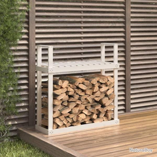 Support pour bois de chauffage Blanc 110x35x108,5cm Bois de pin alsavelo