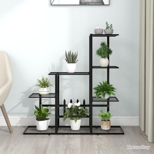 Support pour plantes 94,5x25x88 cm Noir Mtal alsavelo