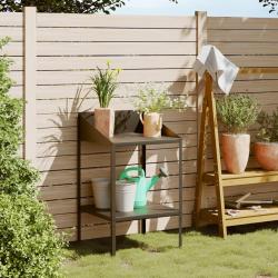 Support pour plantes anthracite 56,5x54,5x100cm acier galvanis&eacute; alsavelo