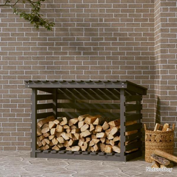 Support pour bois de chauffage Gris 108x73x79 cm Bois de pin alsavelo