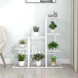 Support pour plantes 94,5x25x88 cm Blanc M&eacute;tal alsavelo