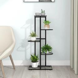 Support pour plantes 5 niveaux 43x22x98 cm Noir M&eacute;tal
