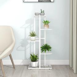 Support pour plantes 5 niveaux 43x22x98 cm Blanc M&eacute;tal