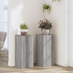 Supports pour plantes 2 pcs sonoma gris bois d'ing&eacute;nierie