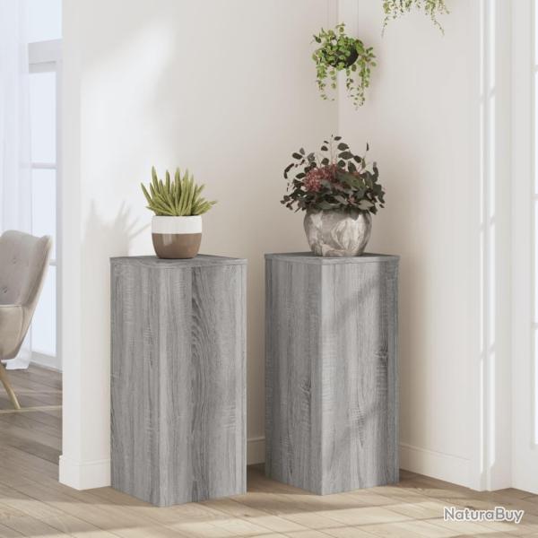 Supports pour plantes 2 pcs sonoma gris bois d'ing�nierie alsavelo