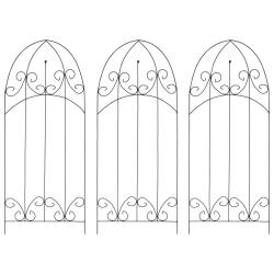 Supports pour plantes grimpantes 3 pcs Noir 40x100 cm Fer alsavelo