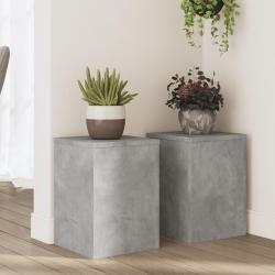 Supports pour plantes 2 pcs gris b&eacute;ton bois d'ing&eacute;nierie