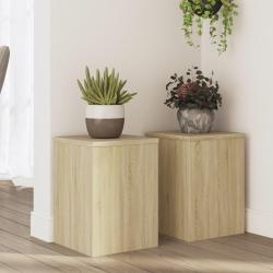 Supports pour plantes 2 pcs ch&ecirc;ne sonoma bois d'ing&eacute;nierie