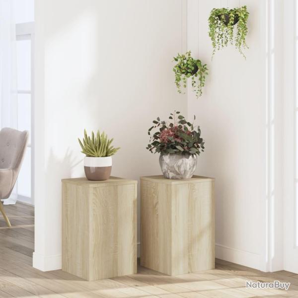 Supports pour plantes 2 pcs ch�ne sonoma bois d'ing�nierie