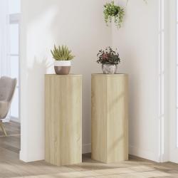 Supports pour plantes 2 pcs ch&ecirc;ne sonoma bois d'ing&eacute;nierie