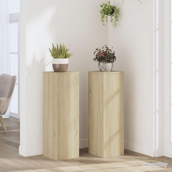 Supports pour plantes 2 pcs ch�ne sonoma bois d'ing�nierie