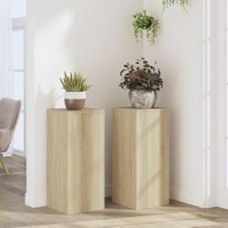 Supports pour plantes 2 pcs ch&ecirc;ne sonoma bois d'ing&eacute;nierie
