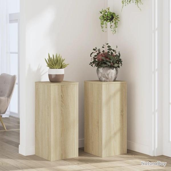 Supports pour plantes 2 pcs ch�ne sonoma bois d'ing�nierie