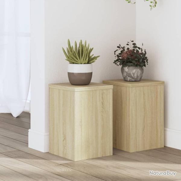 Supports pour plantes 2 pcs ch�ne sonoma bois d'ing�nierie