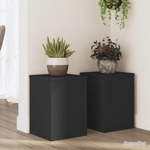 Supports pour plantes 2 pcs noir 25x25x35 cm bois d'ingnierie alsavelo