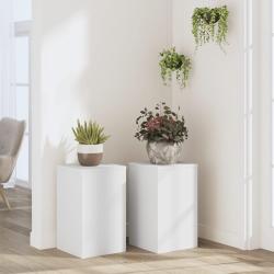 Supports pour plantes 2 pcs blanc 30x30x50 cm bois d'ing&eacute;nierie alsavelo