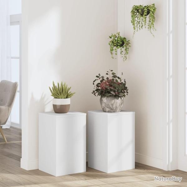 Supports pour plantes 2 pcs blanc 30x30x50 cm bois d'ing�nierie alsavelo