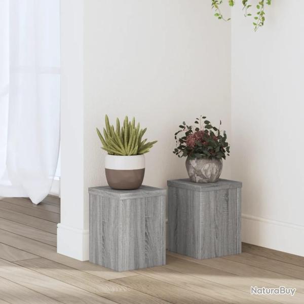 Supports pour plantes 2 pcs sonoma gris bois d'ing�nierie
