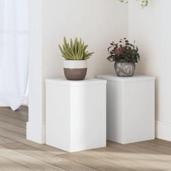 Supports pour plantes 2 pcs blanc 20x20x30 cm bois d'ing&eacute;nierie