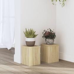 Supports pour plantes 2 pcs ch&ecirc;ne sonoma bois d'ing&eacute;nierie