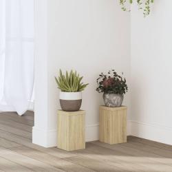 Supports pour plantes 2 pcs ch&ecirc;ne sonoma bois d'ing&eacute;nierie alsavelo