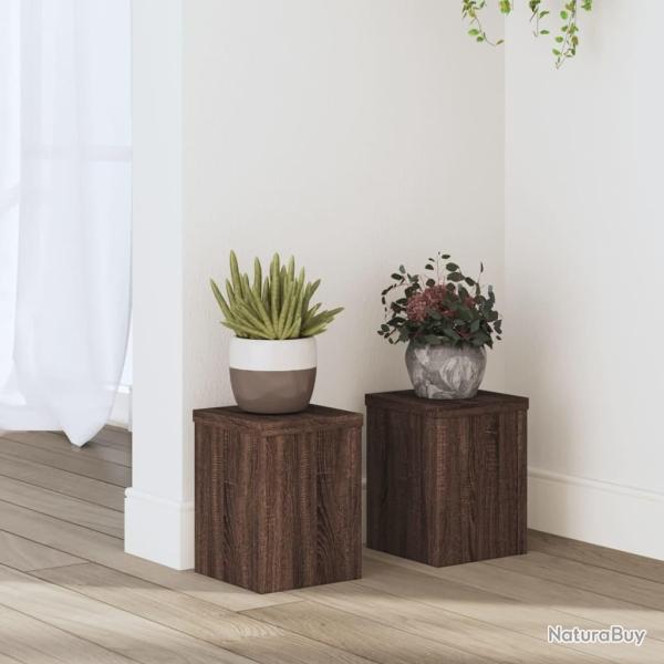 Supports pour plantes 2 pcs ch�ne marron bois d'ing�nierie alsavelo
