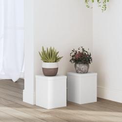 Supports pour plantes 2 pcs blanc 15x15x20 cm bois d'ing&eacute;nierie