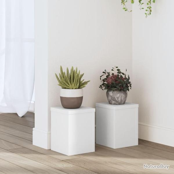 Supports pour plantes 2 pcs blanc 15x15x20 cm bois d'ing�nierie