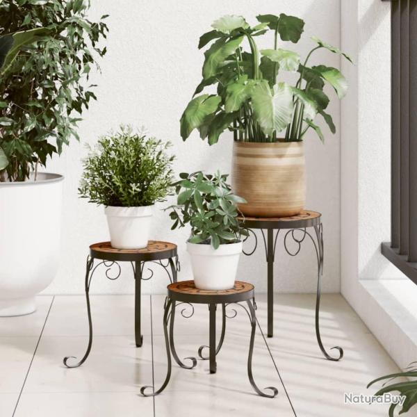 Supports de plantes 3 pcs terre cuite c�ramique