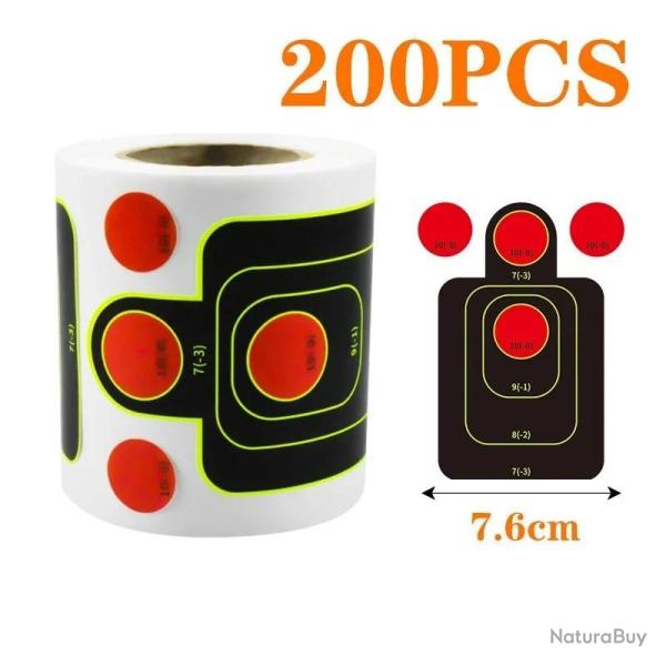 Cibles 100/200 pi�ces par rouleau 7.50cm auto-adh�sives Z 200pcs
