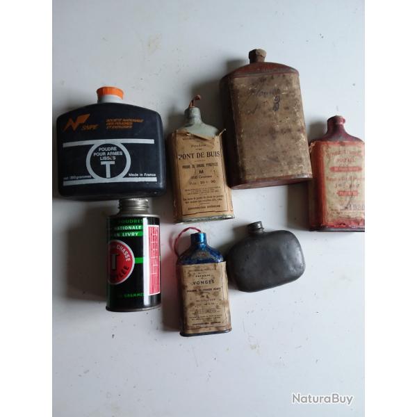 Bidons de poudre de chasse vides