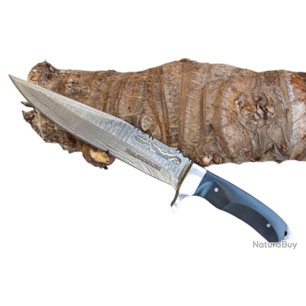 BRAD DISTRIBUTION survie rare couteau de chasse DAMAS artisanal et forg   la main modle 5