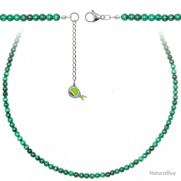 Collier en malachite - Perles rondes 4 mm - 38 cm