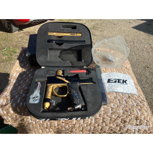 Lot Etek couleur or + canon + pi�ces rechanges ego paintball marker