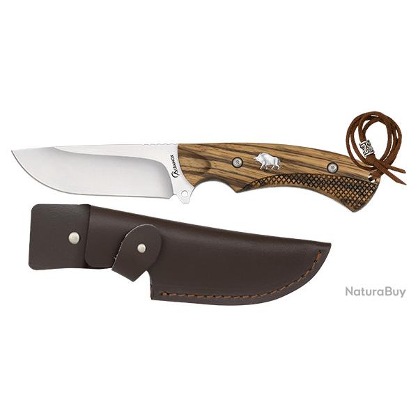 Couteau de chasse poign�e bois et �tui - Sanglier