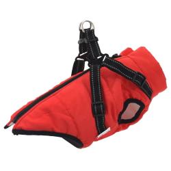 Manteau pour chiens avec harnais imperm&eacute;able r&eacute;fl&eacute;chissant
