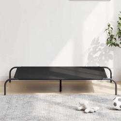 Lit sur&eacute;lev&eacute; pour chien noir 130x80x20 cm tissu oxford et acier