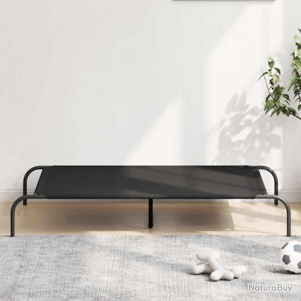 Lit sur�lev� pour chien noir 130x80x20 cm tissu oxford et acier