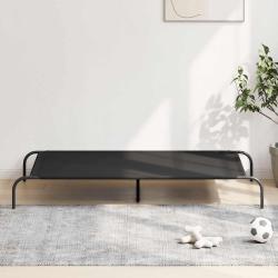 Lit sur&eacute;lev&eacute; pour chien noir 150x90x20 cm tissu oxford et acier