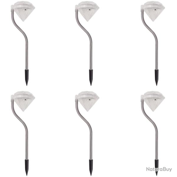 Lumi�re LED solaire de jardin 6 pcs 9x7,8x29,5 cm alsavelo