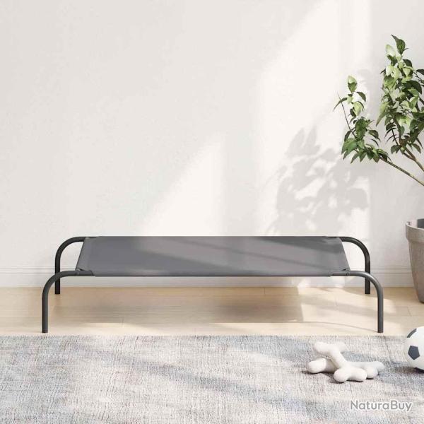 Lit sur�lev� pour chien gris 110x65x20 cm tissu oxford et acier alsavelo