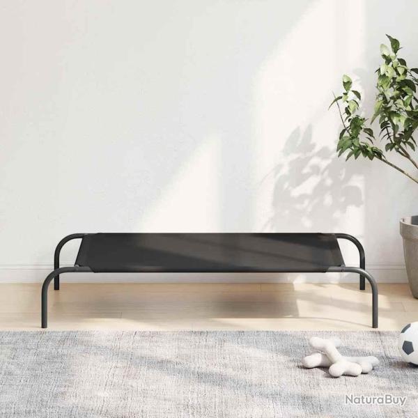 Lit sur�lev� pour chien noir 110x65x20 cm tissu oxford et acier alsavelo