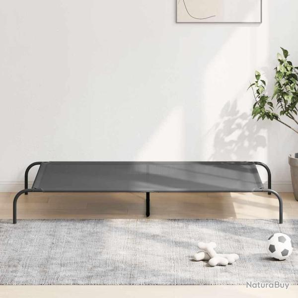 Lit sur�lev� pour chien gris 150x90x20 cm textil�ne et acier