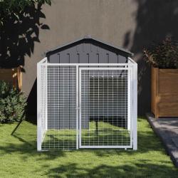 Niche pour chien avec cour anthracite 117x201x123 cm alsavelo