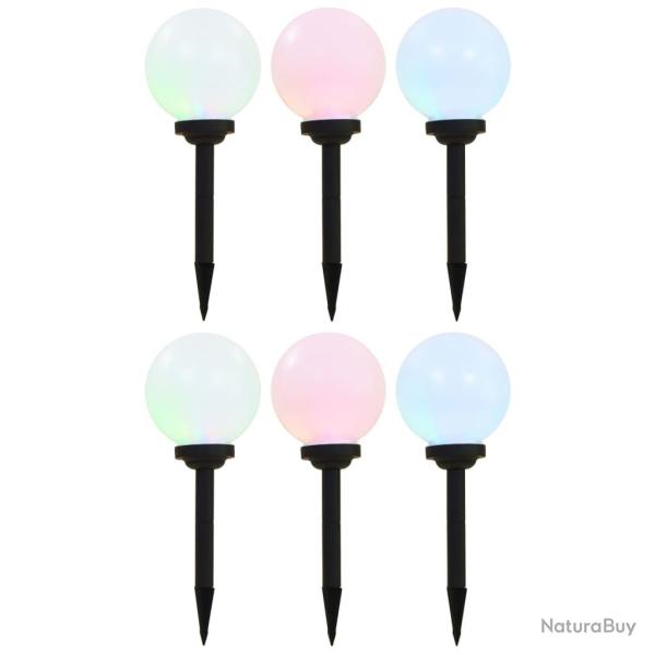 Lampes solaires sph�riques LED de jardin 6 pcs 20 cm RVB