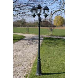 Lampadaire de jardin 3 bras 230 cm Vert fonc&eacute;/Noir Aluminium