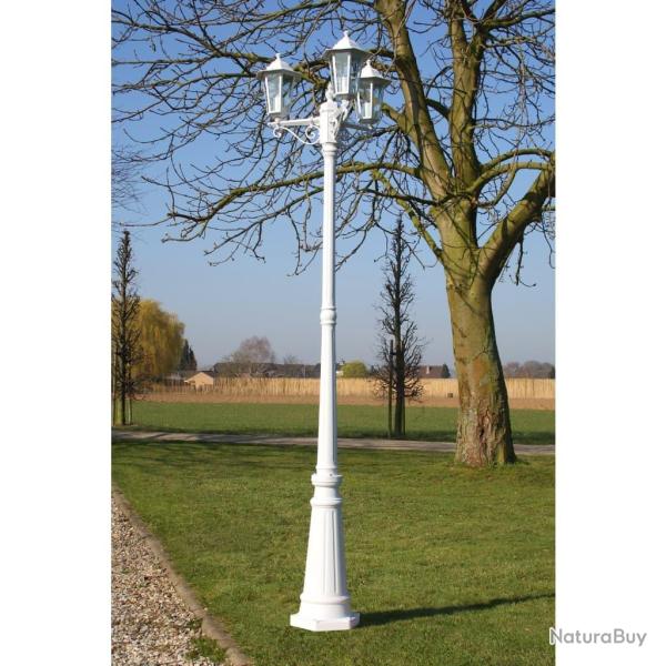 Lampadaire de jardin 3 bras 215 cm Blanc Aluminium alsavelo