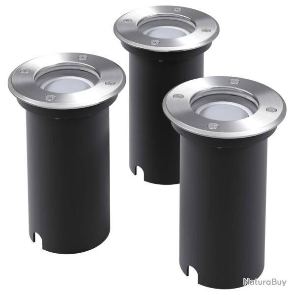 Lampes au sol � LED d'ext�rieur 3 pcs rond
