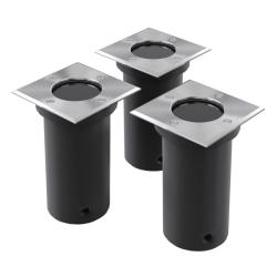 Lampes encastr&eacute;es au sol d'ext&eacute;rieur 3 pcs Carr&eacute;